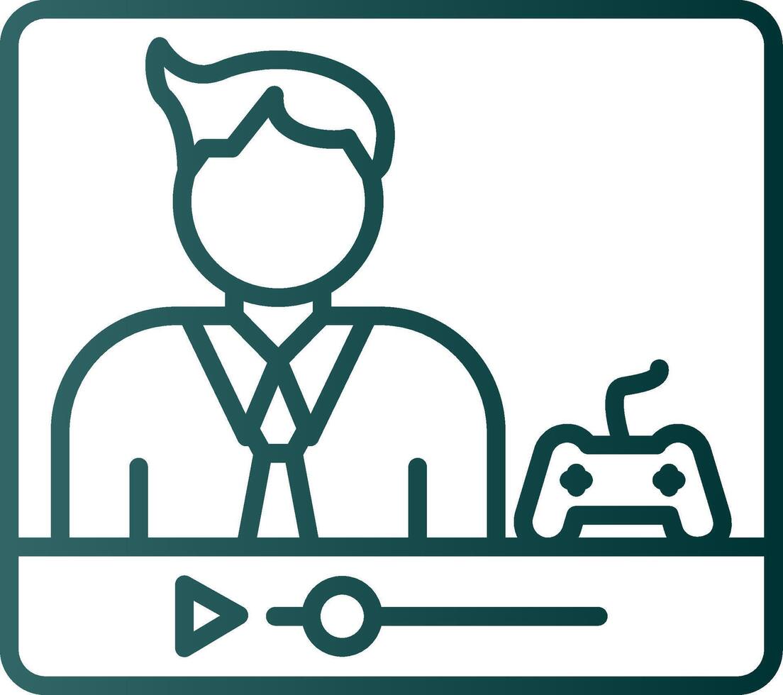 Vlogger Line Gradient Icon vector