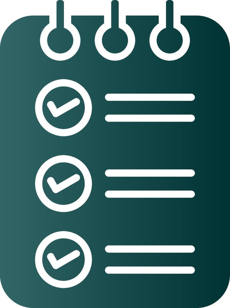 Check List Glyph Gradient Icon vector
