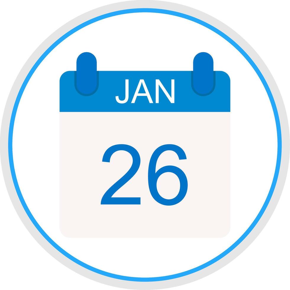 January Flat Circle Icon vector