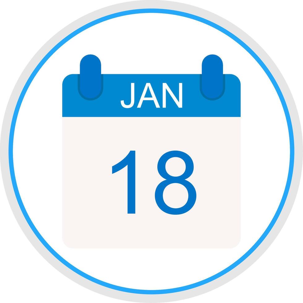 January Flat Circle Icon vector