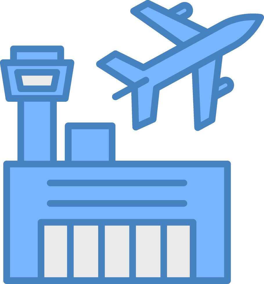 Airport Line Filled Blue Icon vector