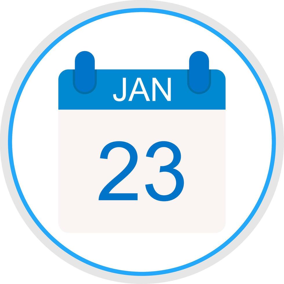 January Flat Circle Icon vector