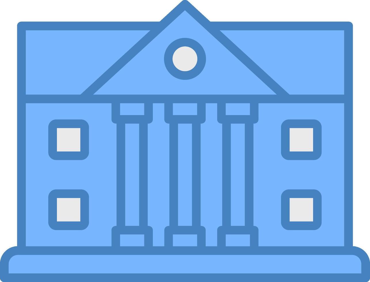 Bank Line Filled Blue Icon vector