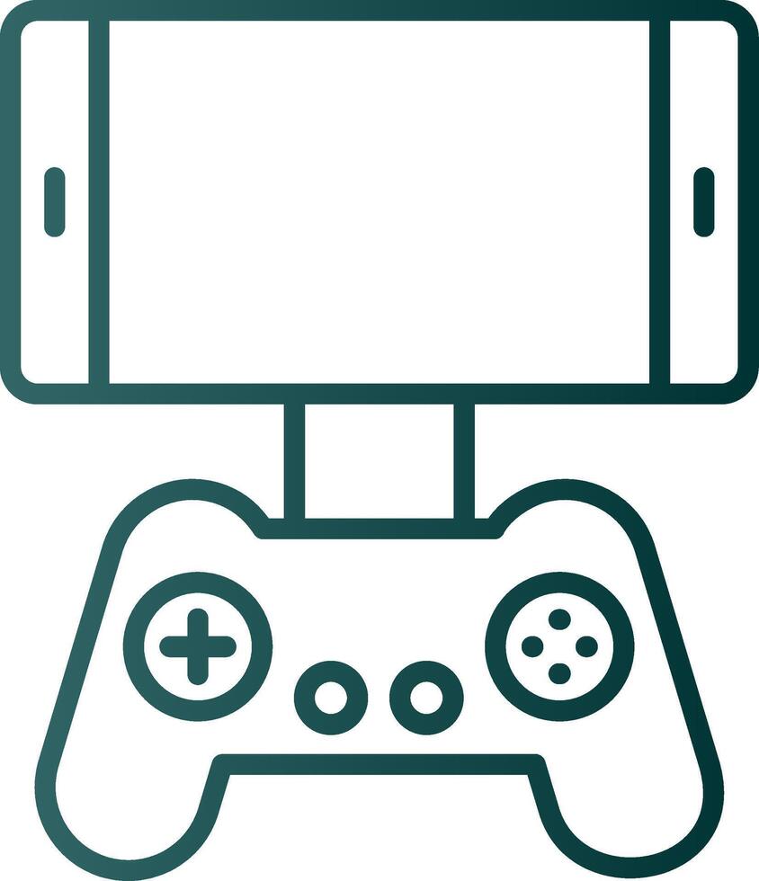 Mobile Game Line Gradient Icon vector