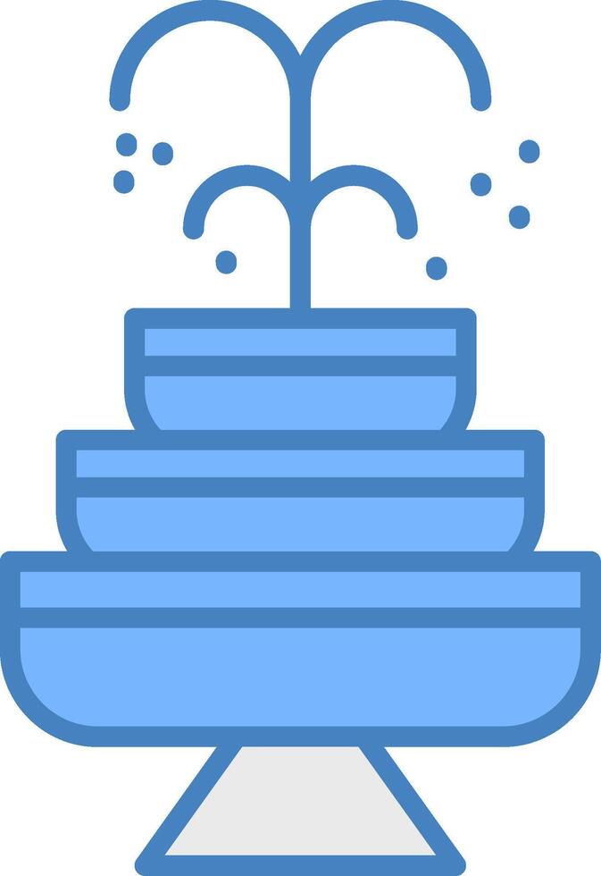 Fountain Line Filled Blue Icon vector