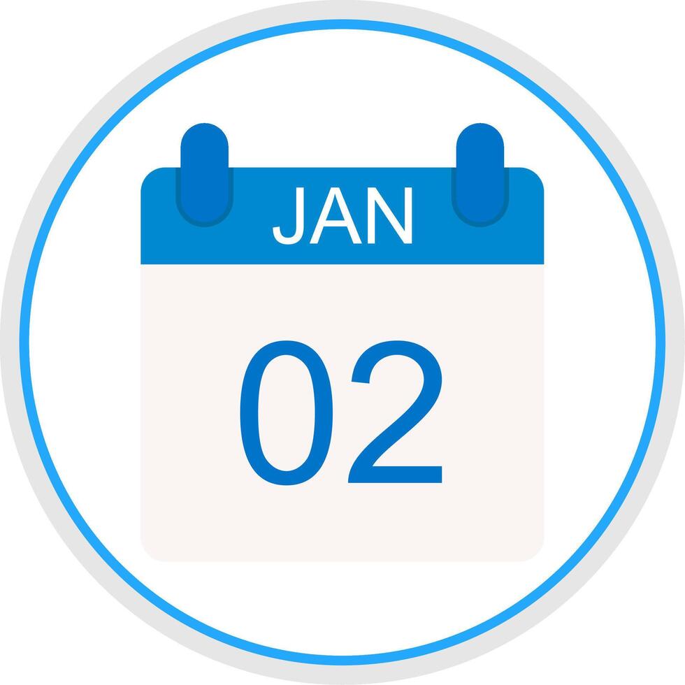 January Flat Circle Icon vector