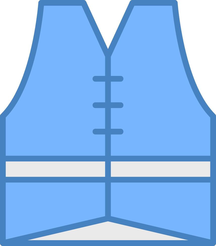 Vest Line Filled Blue Icon vector