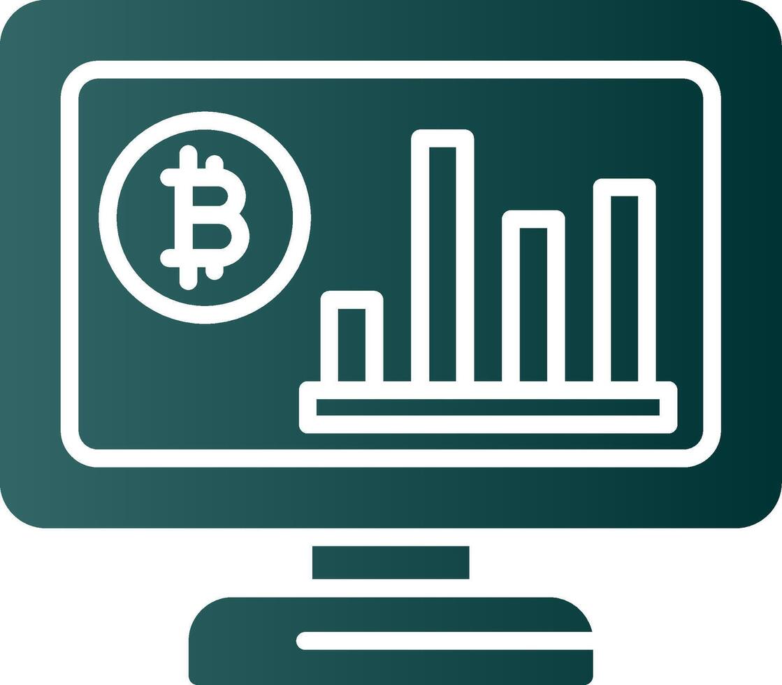 Stock Market Glyph Gradient Icon vector