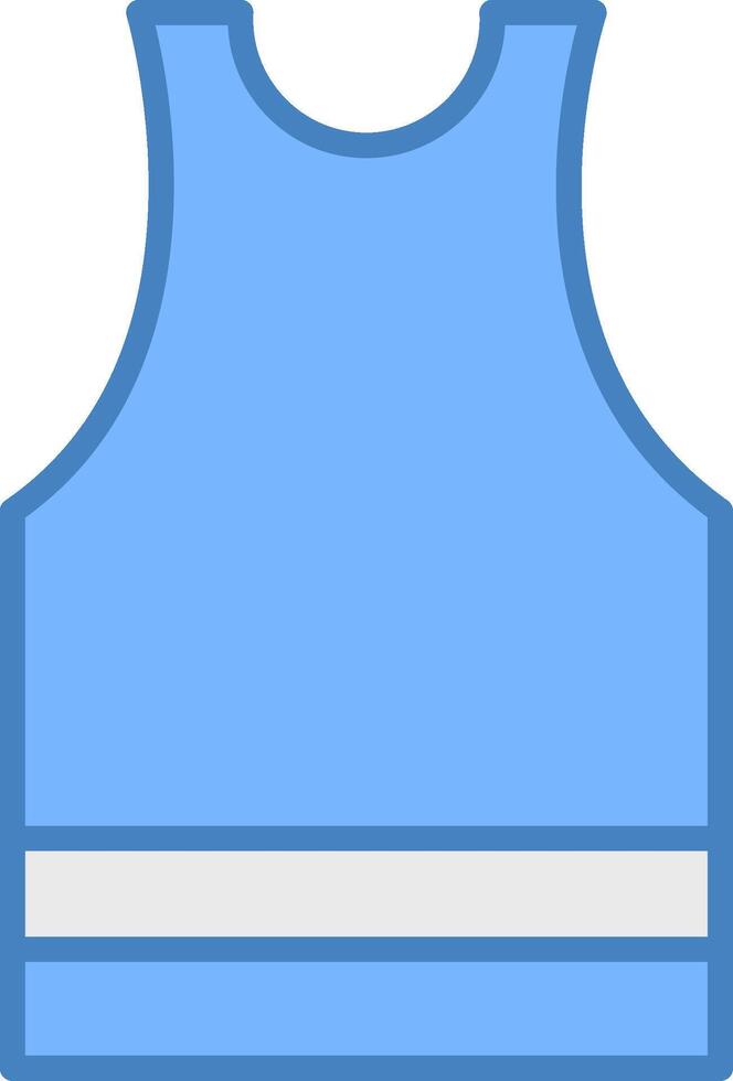 Undershirt Line Filled Blue Icon vector