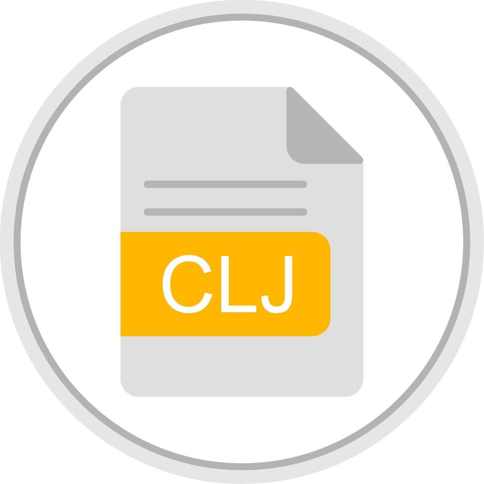 CLJ File Format Flat Circle Icon vector