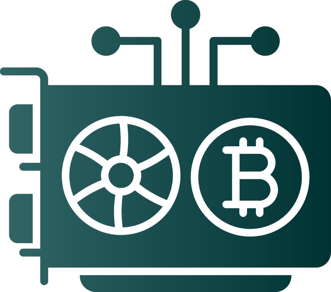 Mining Rig Glyph Gradient Icon vector