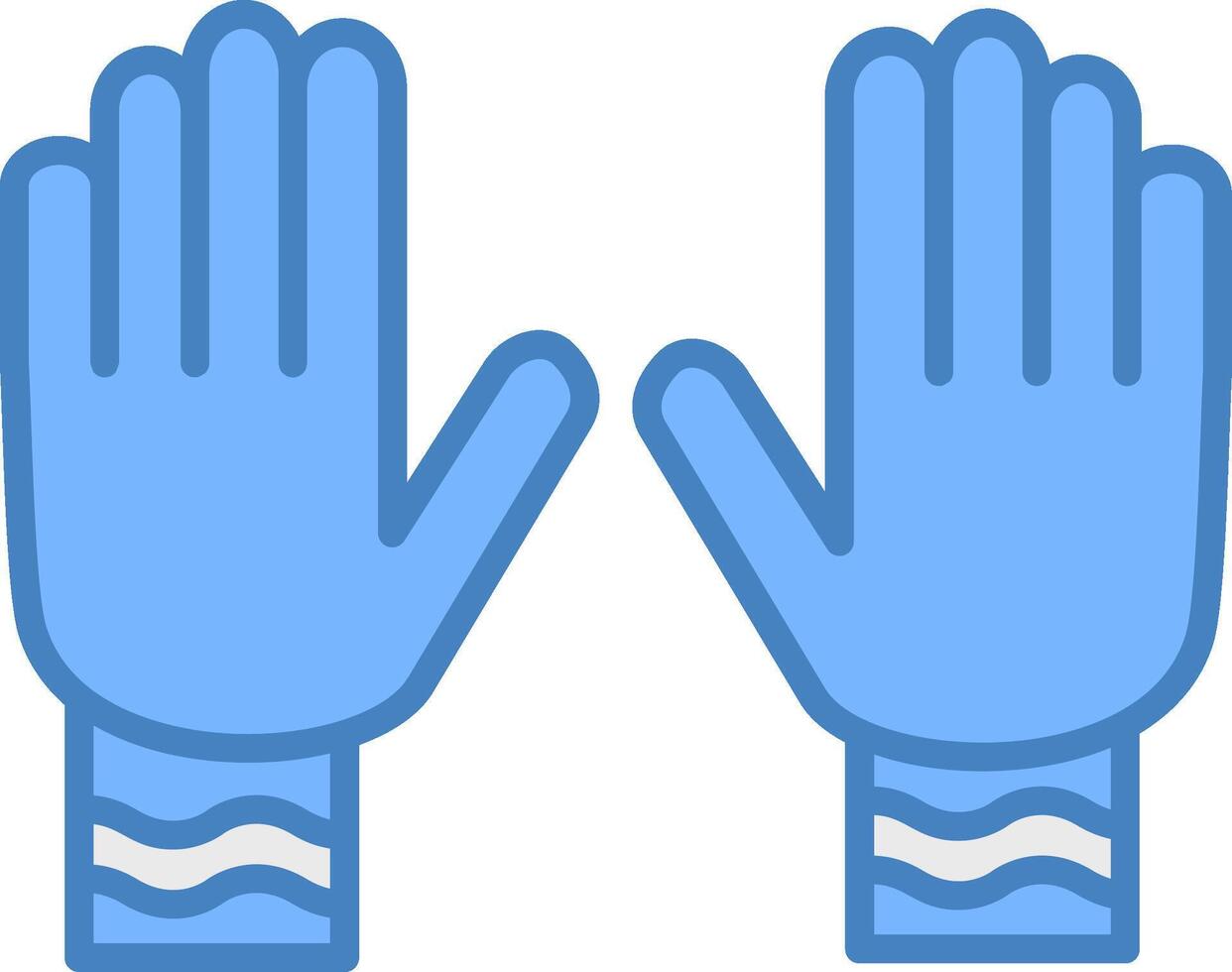 Gloves Line Filled Blue Icon vector