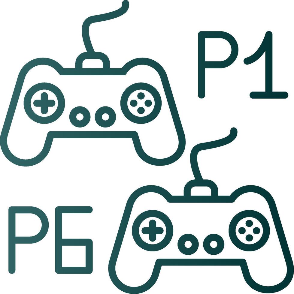 Player Versus Player Line Gradient Icon vector