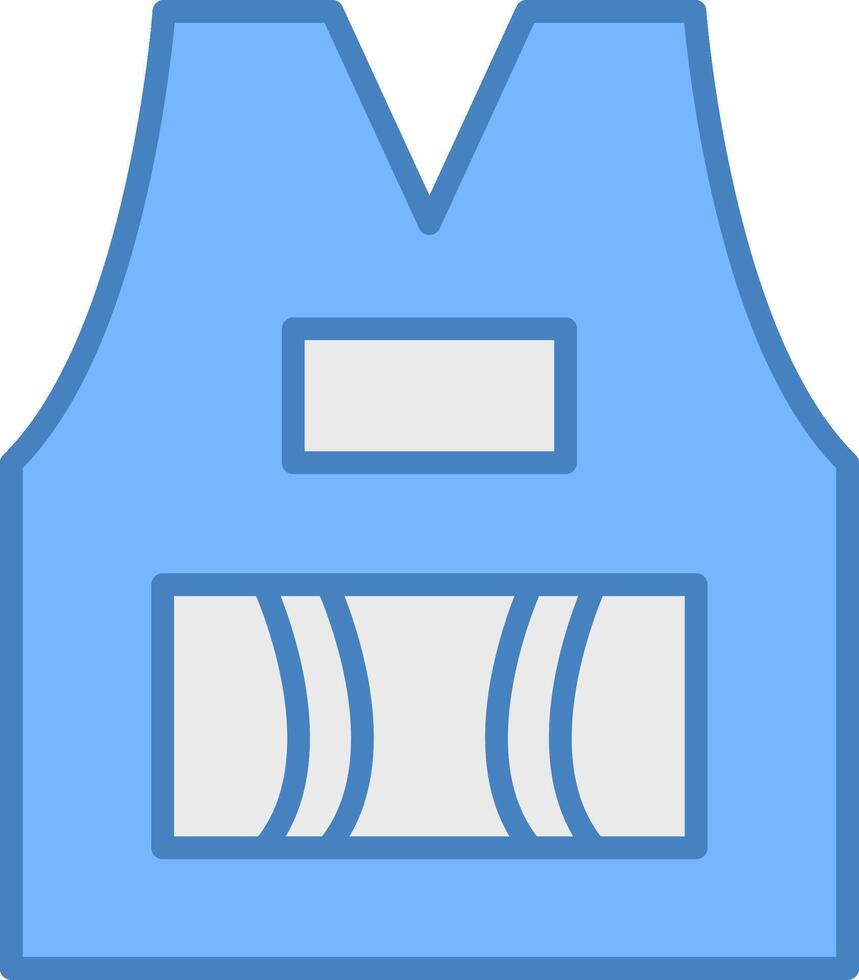 Sleeveless Line Filled Blue Icon vector