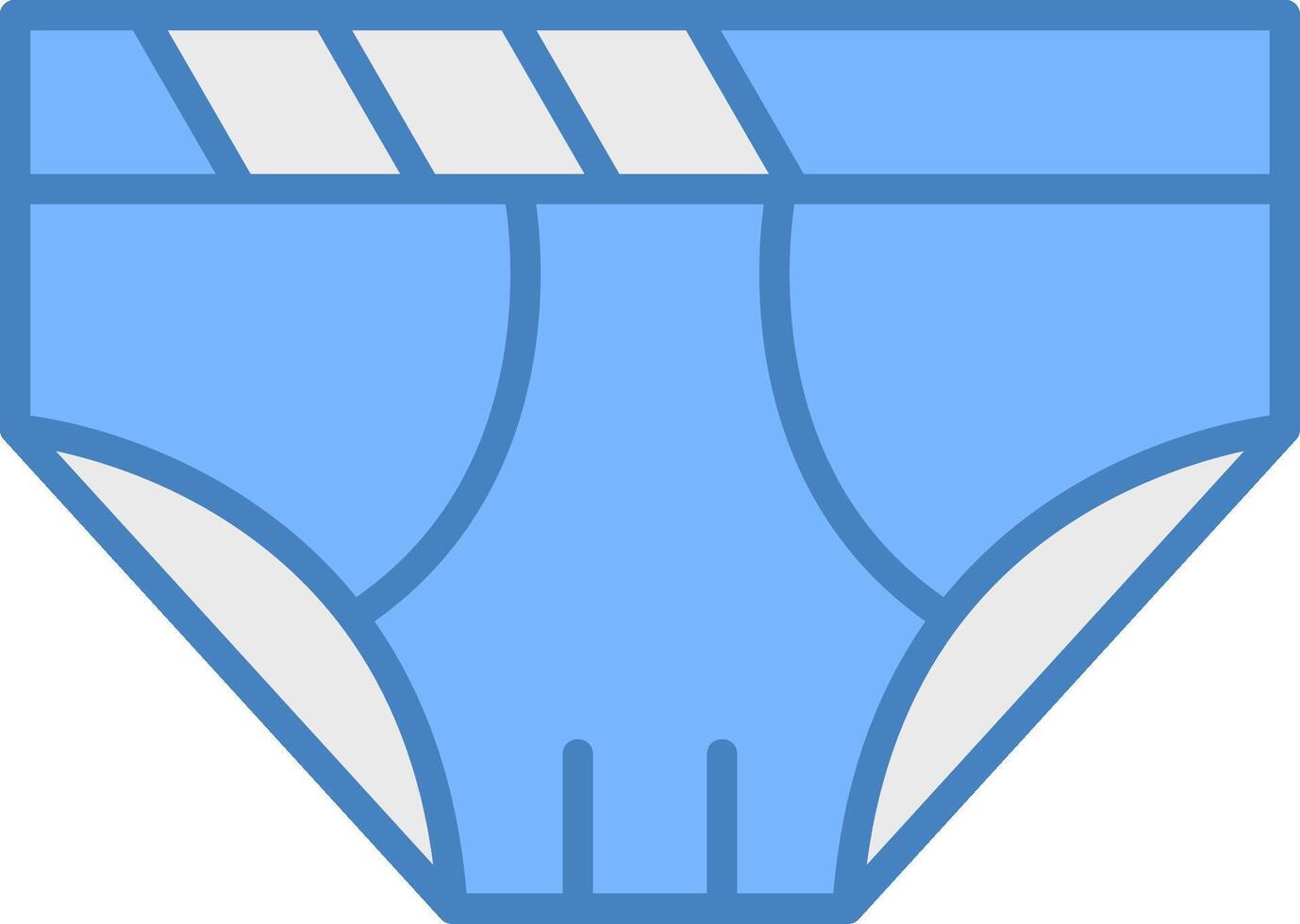 Underwear Line Filled Blue Icon vector