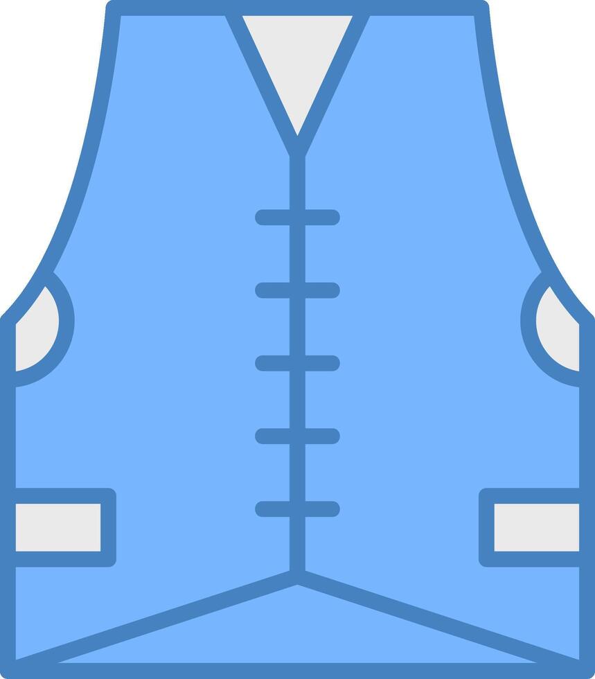 Vest Line Filled Blue Icon vector