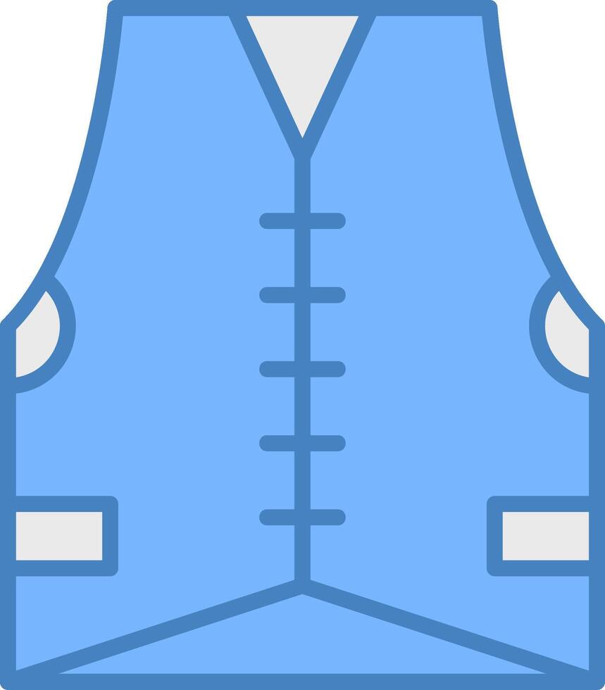 Vest Line Filled Blue Icon vector