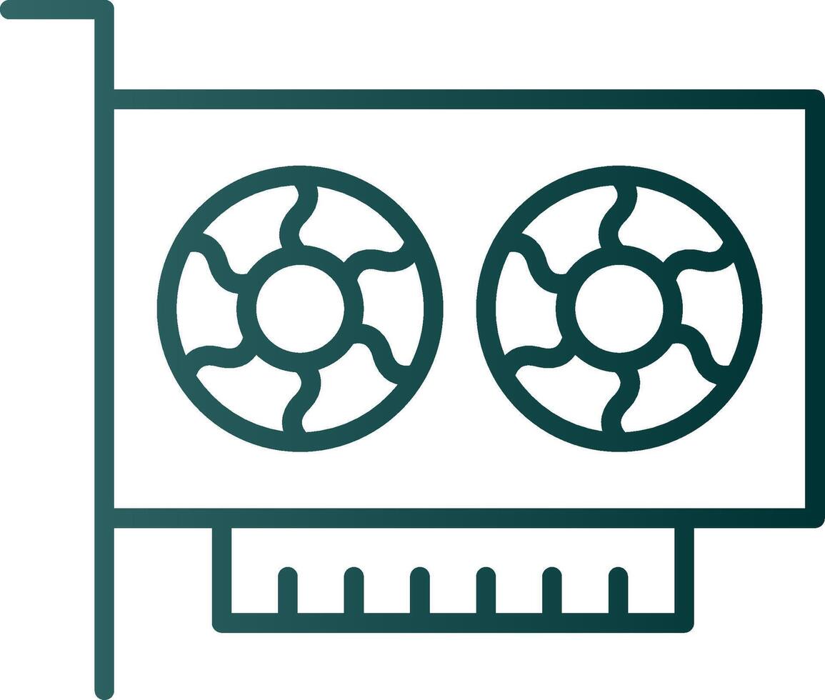 Gpu Line Gradient Icon vector