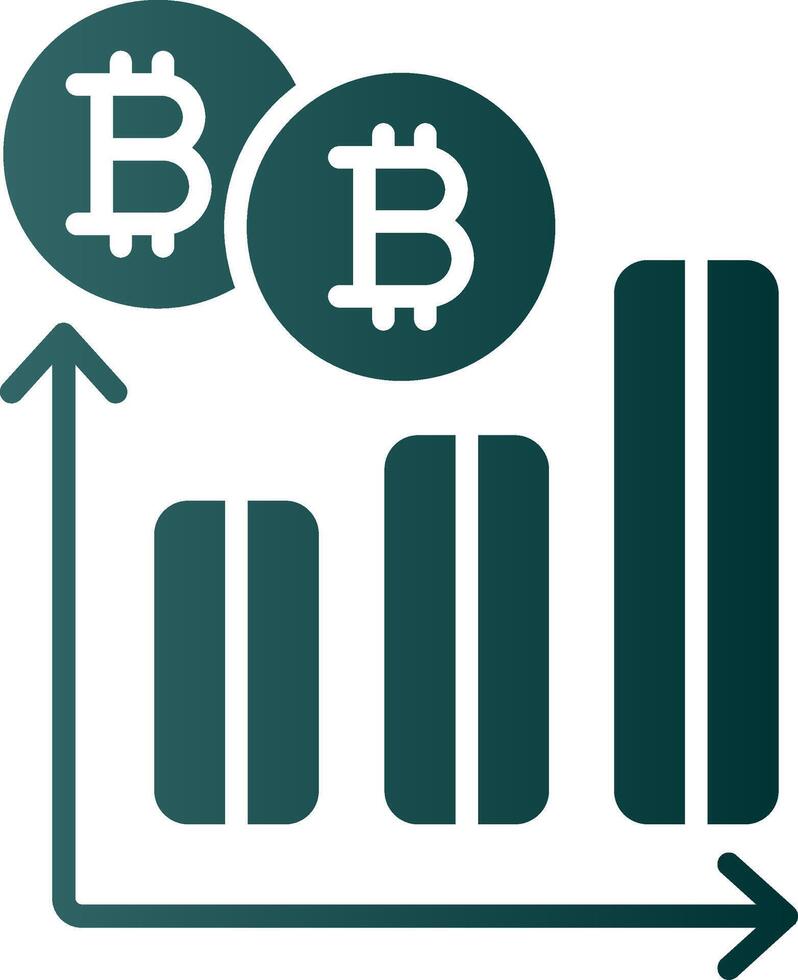 Bitcoin Graph Glyph Gradient Icon vector