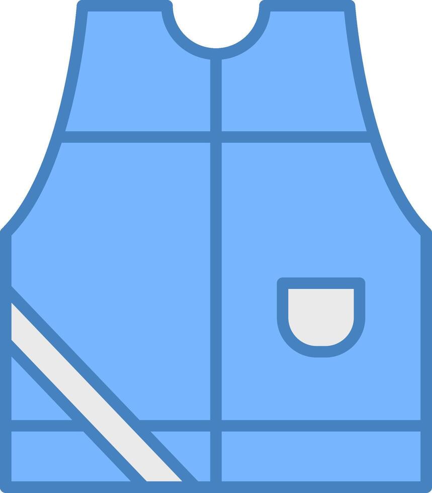 Sleeveless Line Filled Blue Icon vector