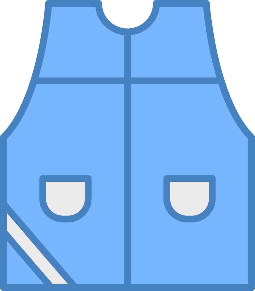 Sleeveless Line Filled Blue Icon vector