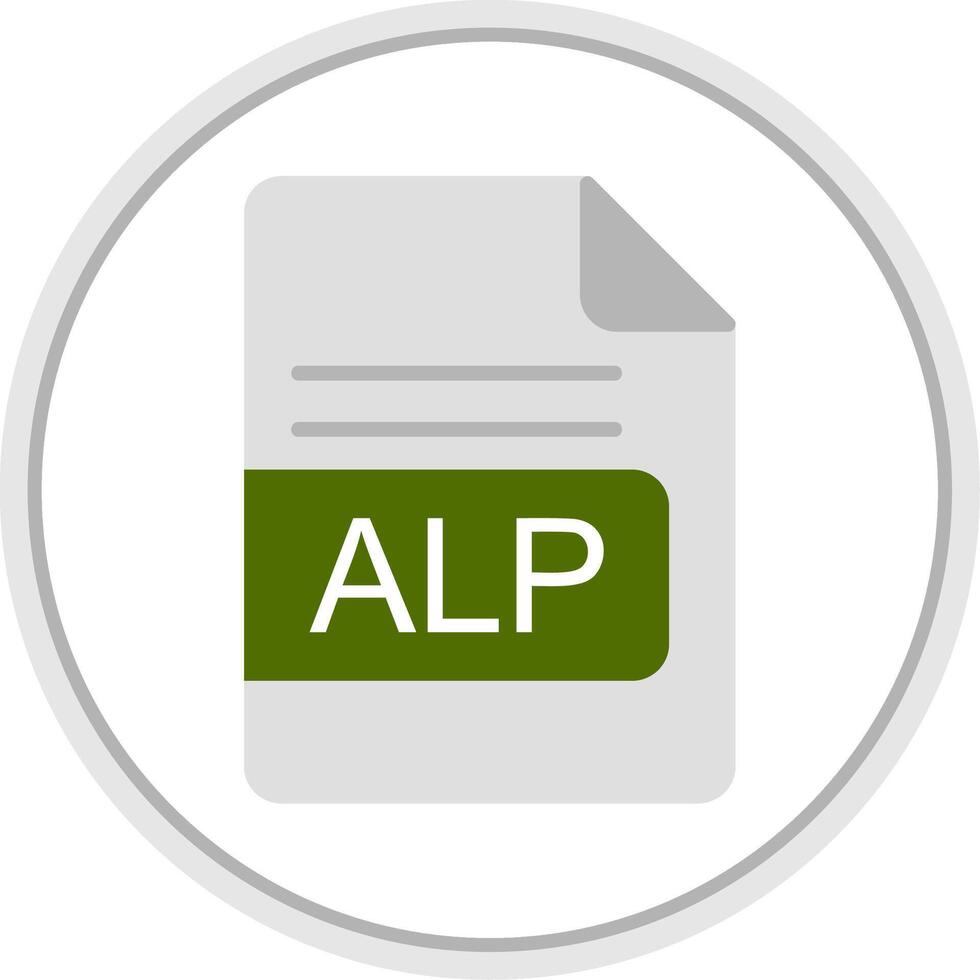 ALP File Format Flat Circle Icon vector
