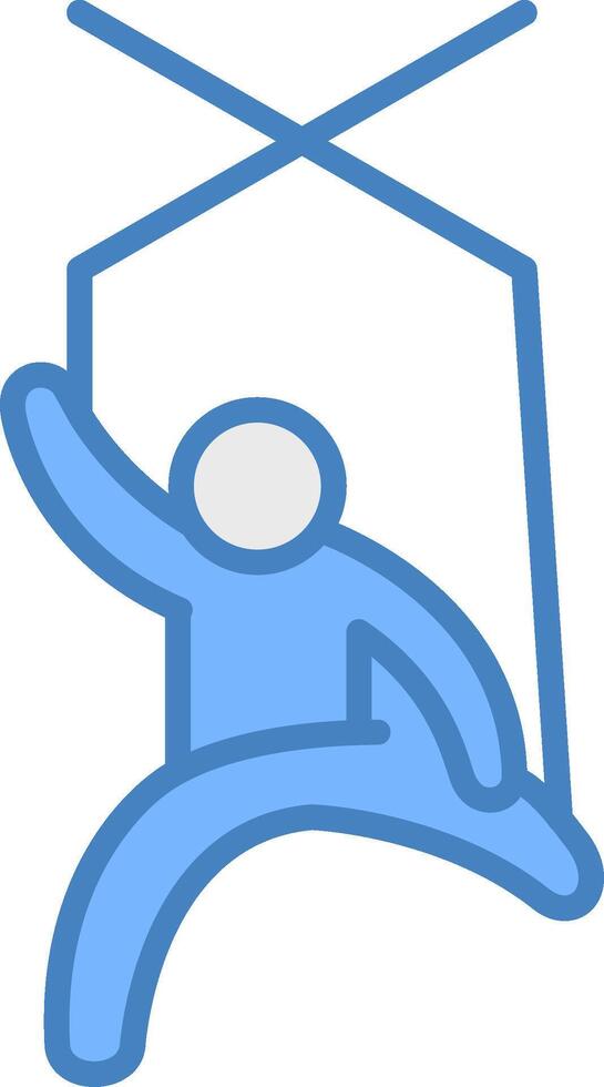 puppet Line Filled Blue Icon vector