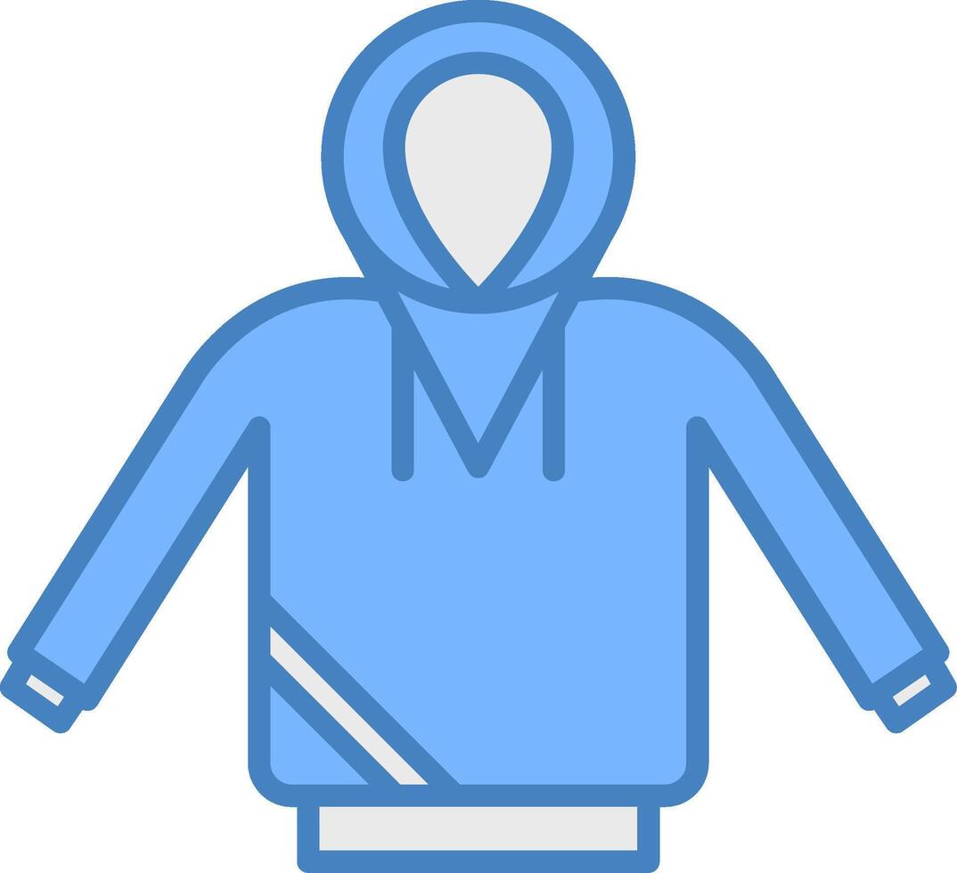 Hoodie Line Filled Blue Icon vector