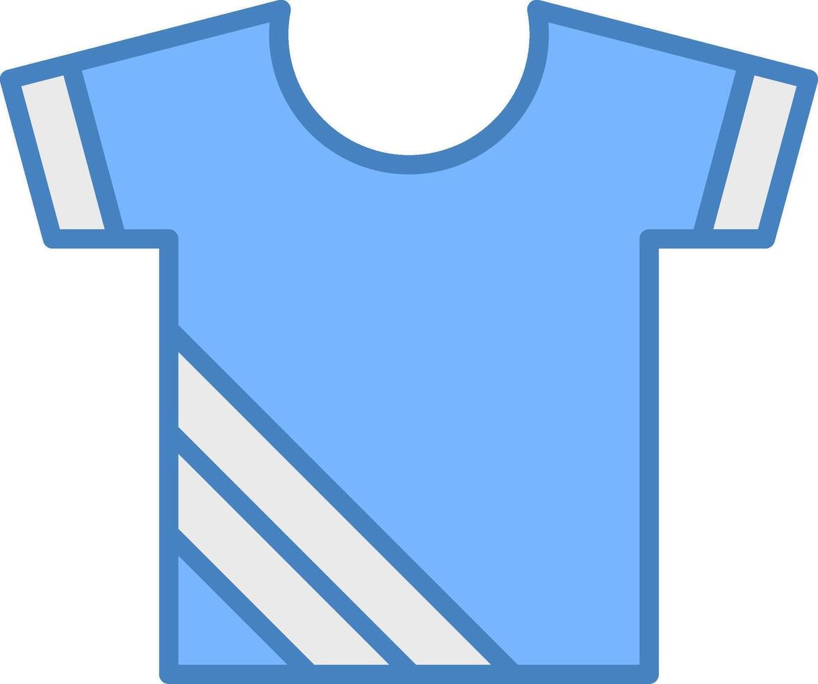 Shirt Line Filled Blue Icon vector