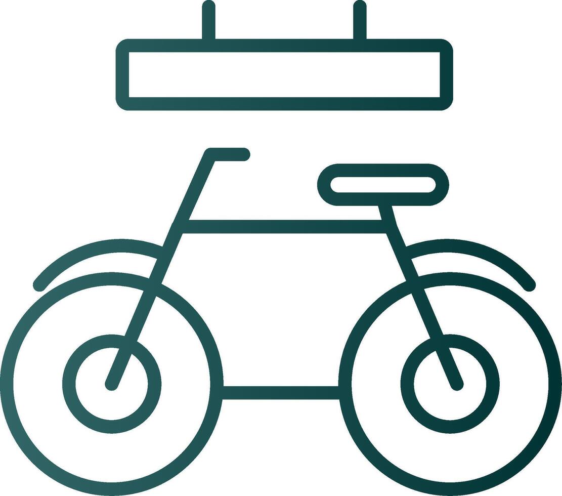 icono de gradiente de línea de bicicleta vector