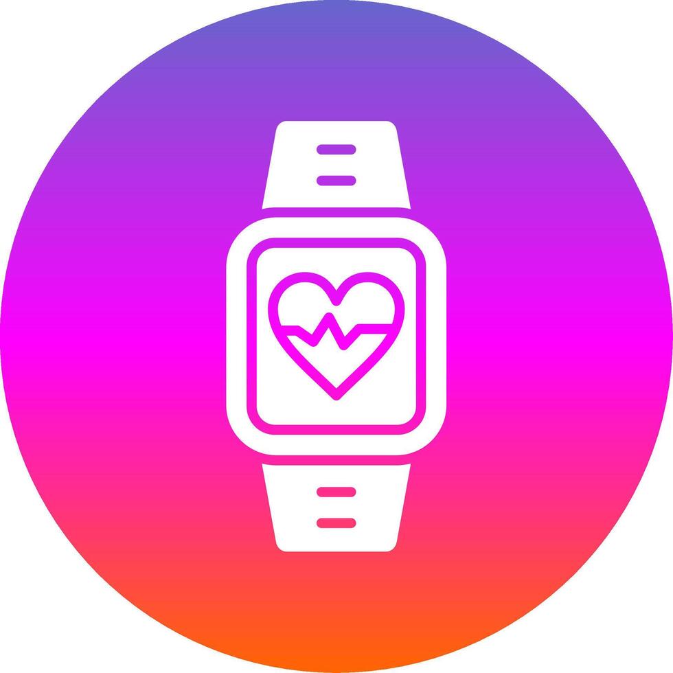 Heart Rate Monitor Glyph Gradient Circle Icon Design vector