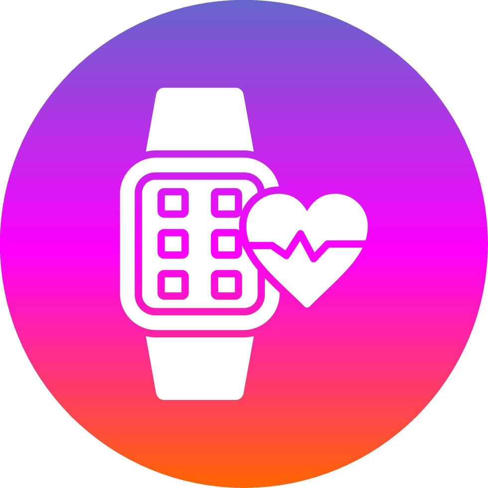 Heart Rate Glyph Gradient Circle Icon Design vector
