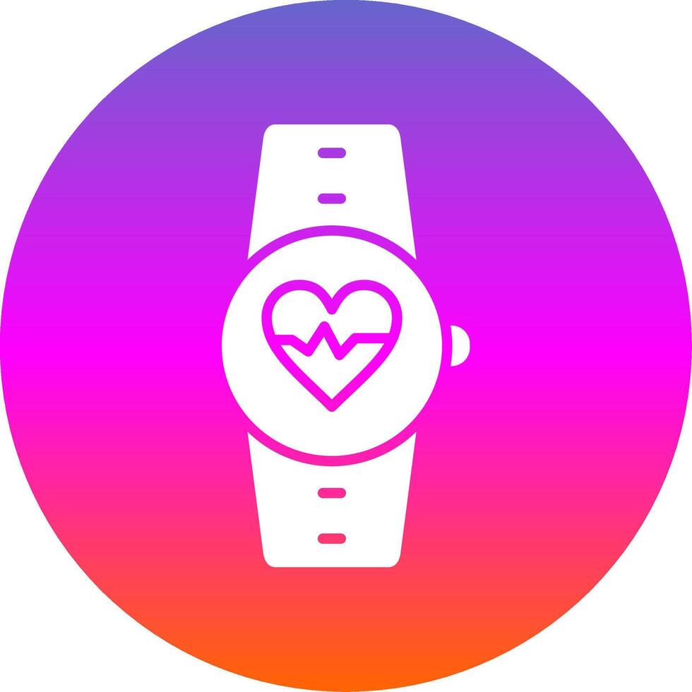 Heart Rate Monitor Glyph Gradient Circle Icon Design vector