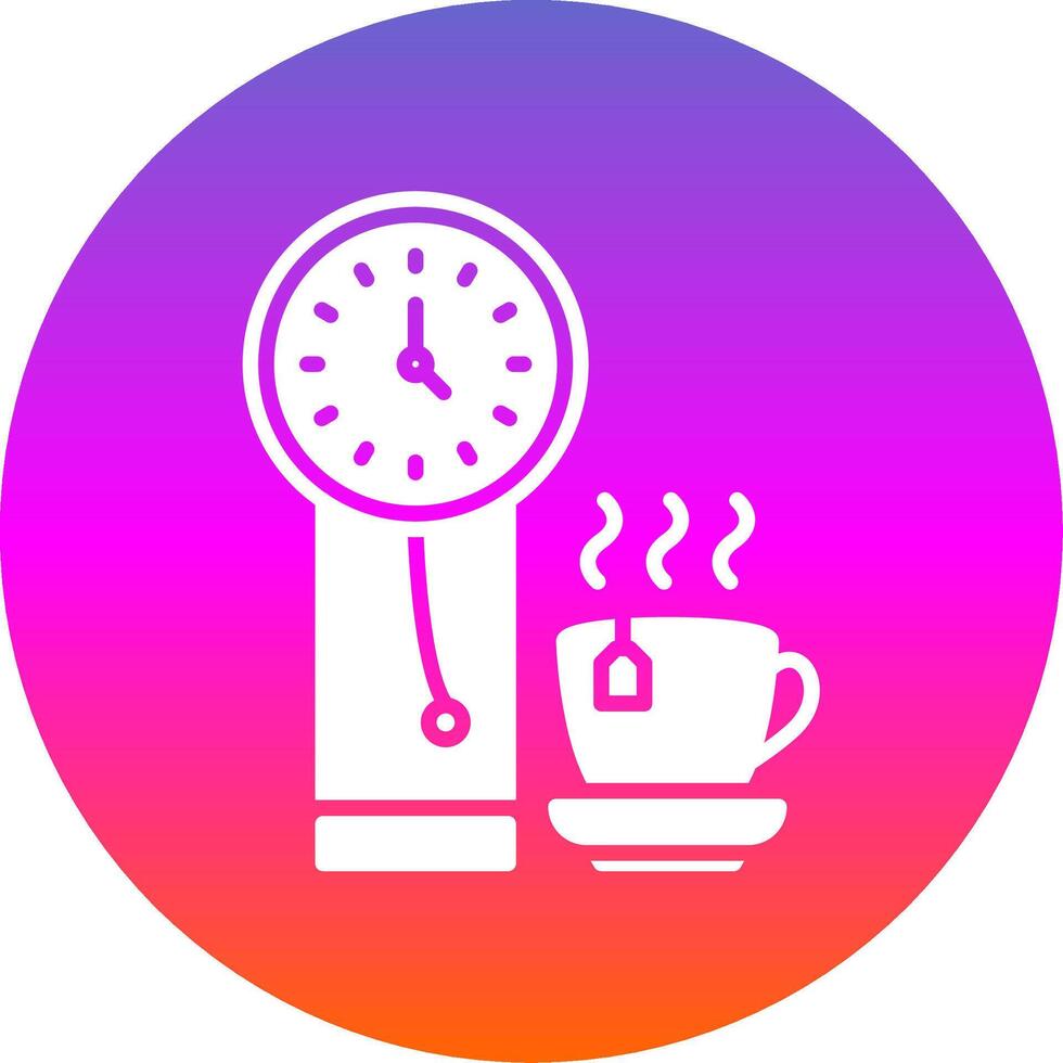 Clock Glyph Gradient Circle Icon Design vector