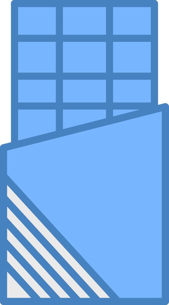 Chocolate Bar Line Filled Blue Icon vector