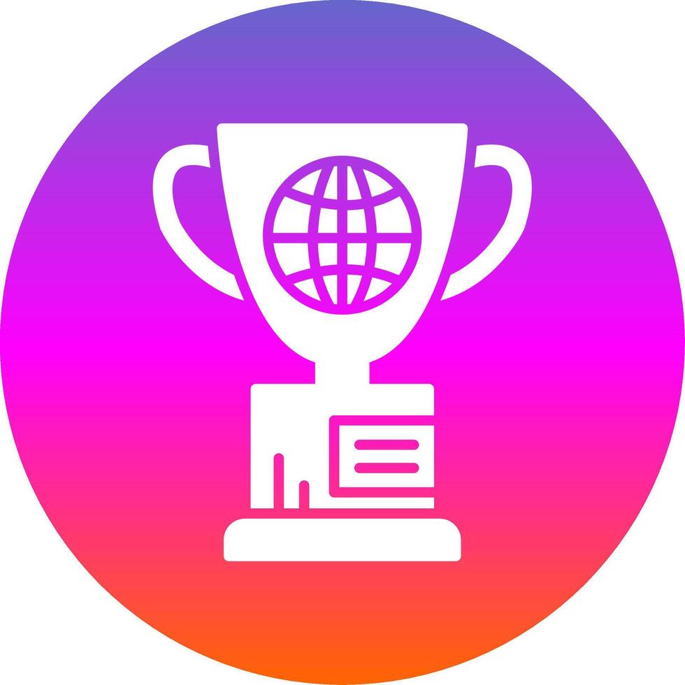 Globe Glyph Gradient Circle Icon Design vector