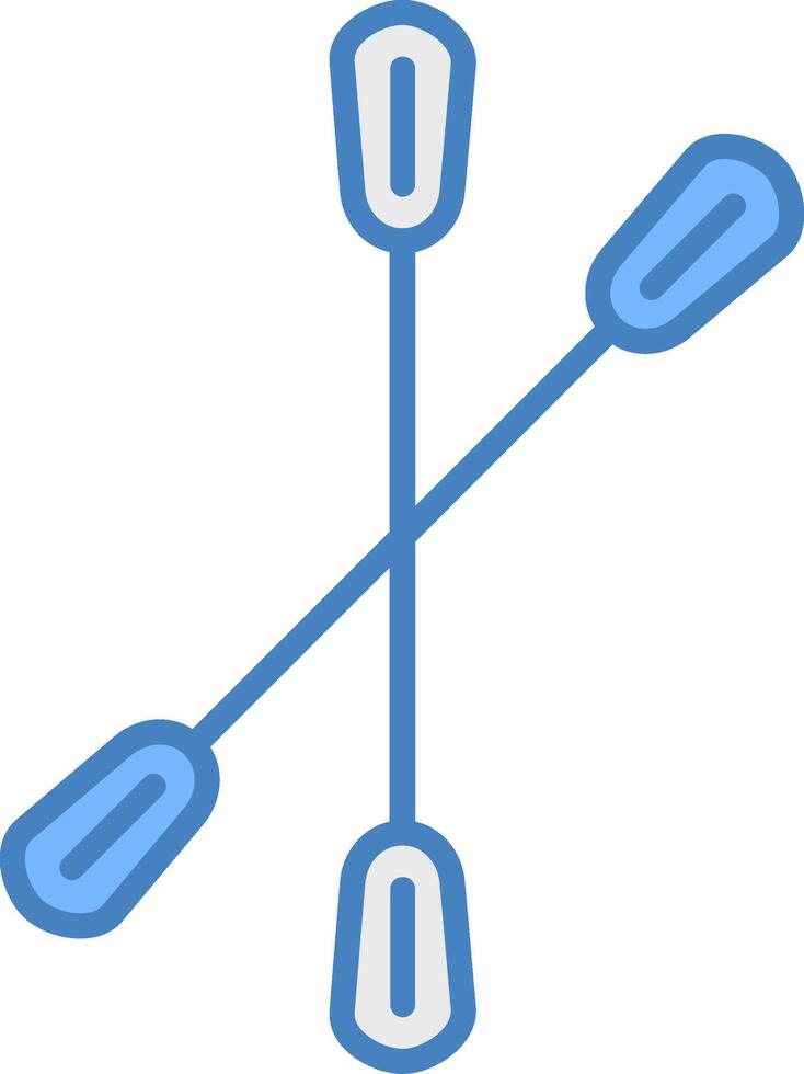 Paddle Line Filled Blue Icon vector