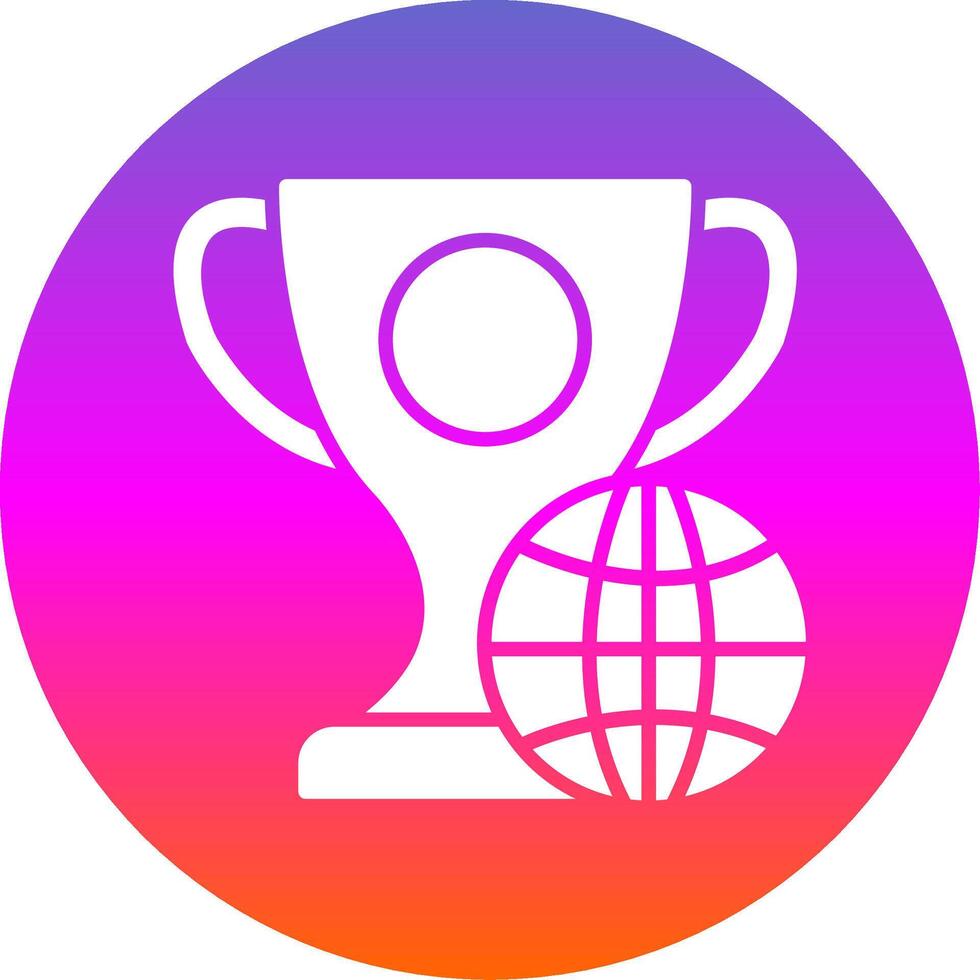Globe Glyph Gradient Circle Icon Design vector