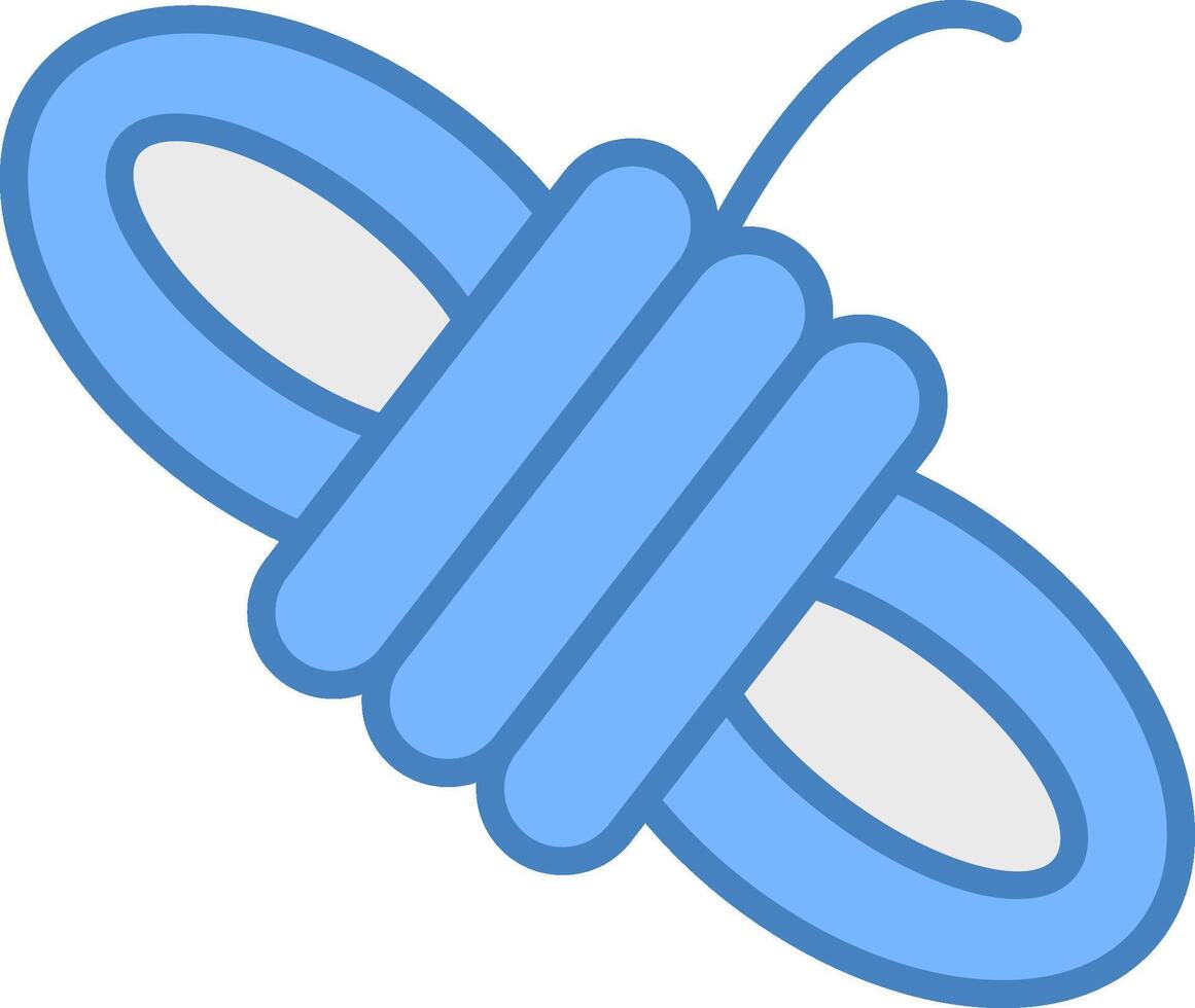 Rope Line Filled Blue Icon vector