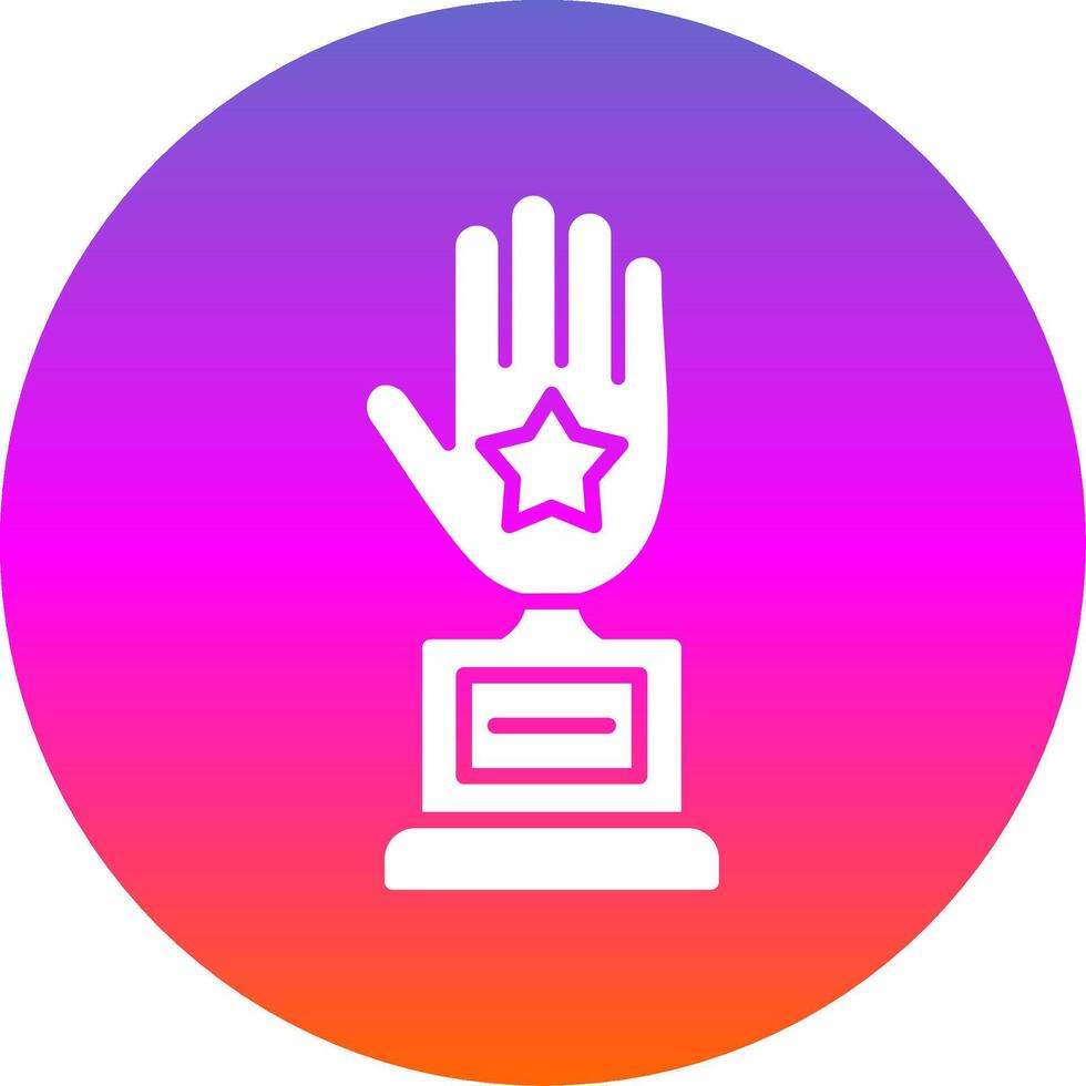 Hand Glyph Gradient Circle Icon Design vector