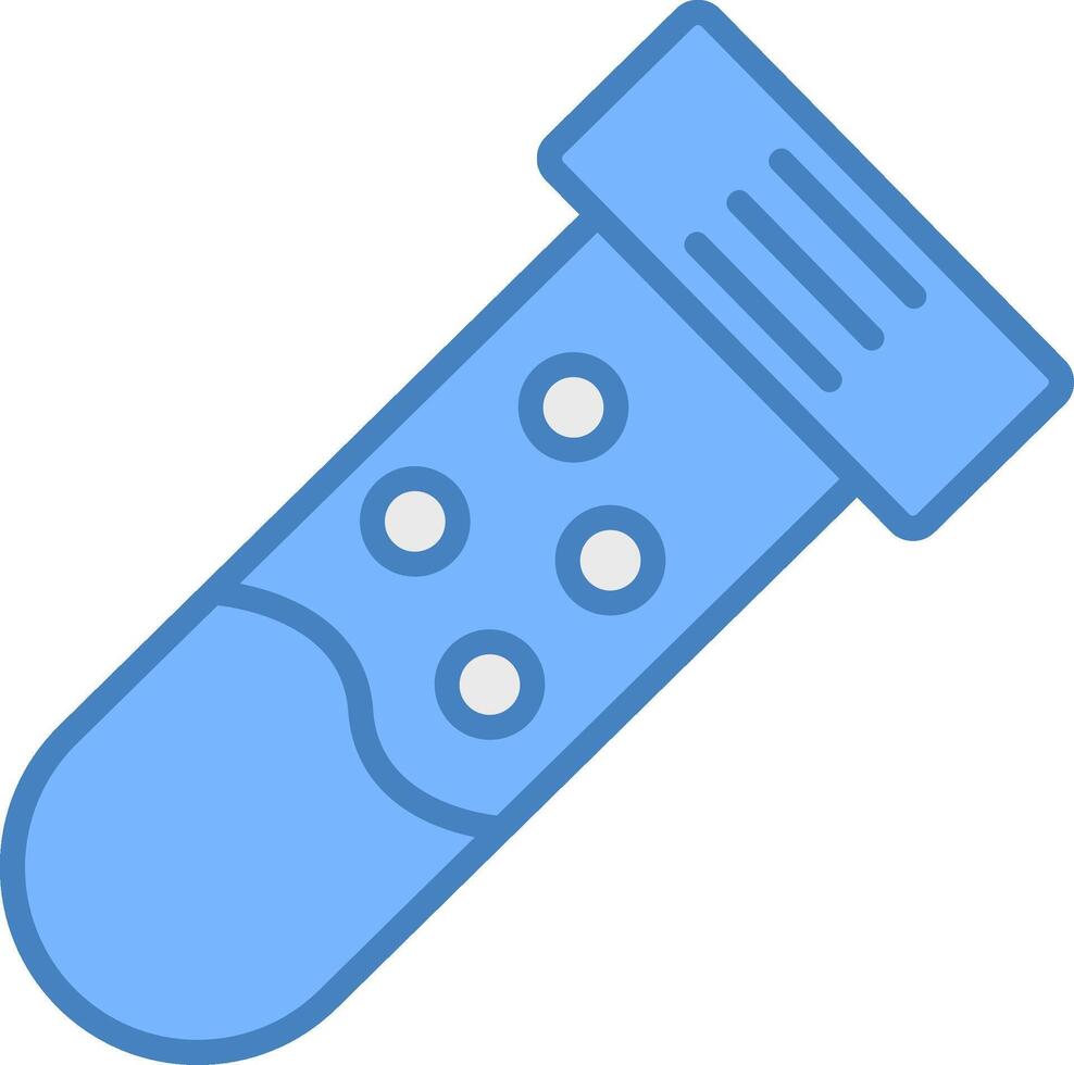 Test Tube Line Filled Blue Icon vector