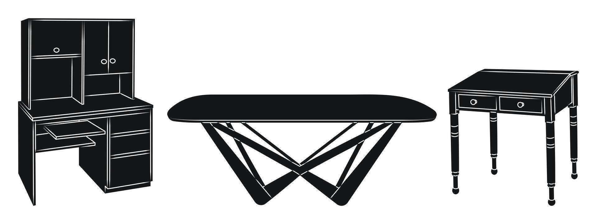 Tables. Piece of furniture vector