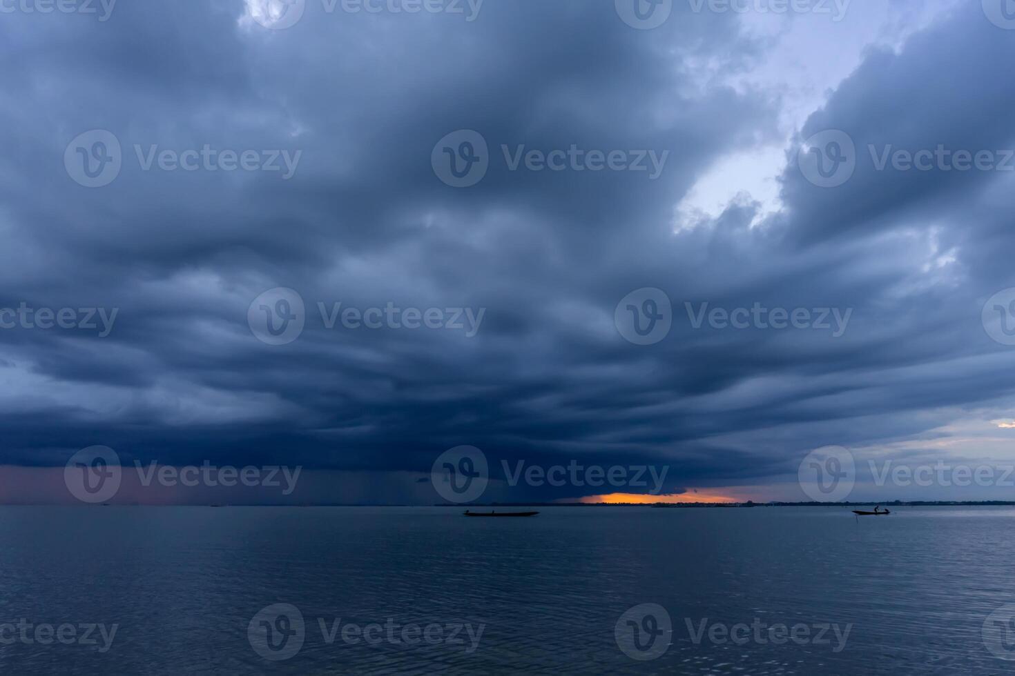 Seascape with cloud in rain season. photo
