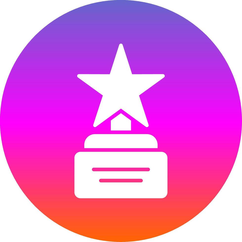 Star Glyph Gradient Circle Icon Design vector