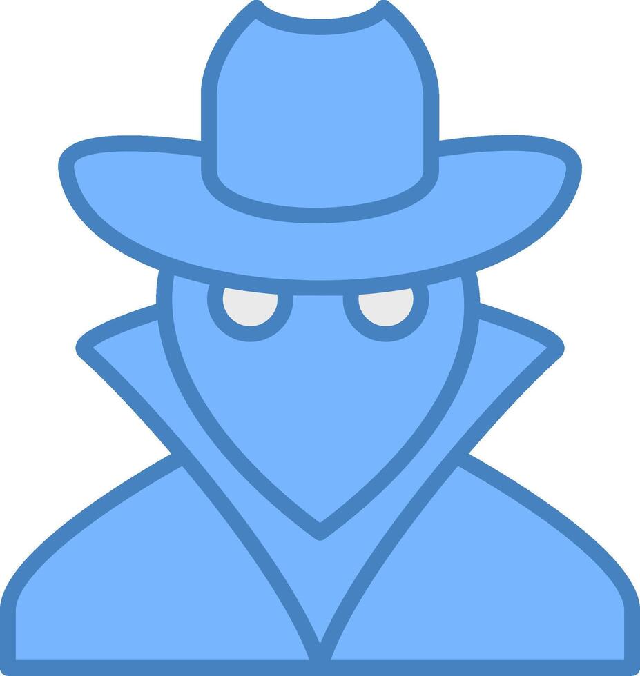 Spy Line Filled Blue Icon vector