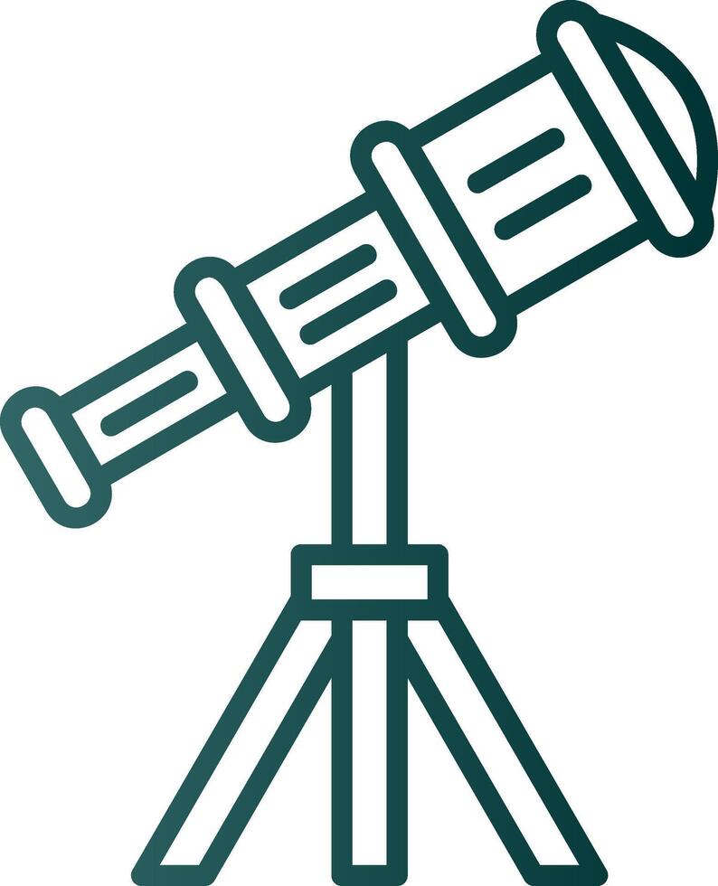 icono de degradado de línea de telescopio vector