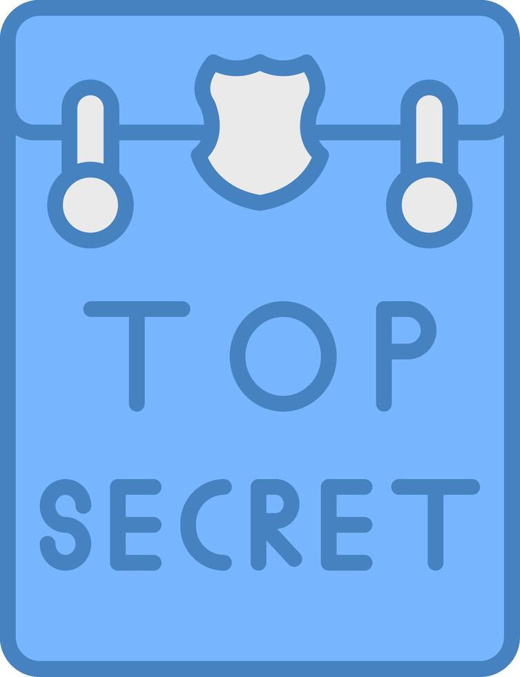 Top Secret Line Filled Blue Icon vector