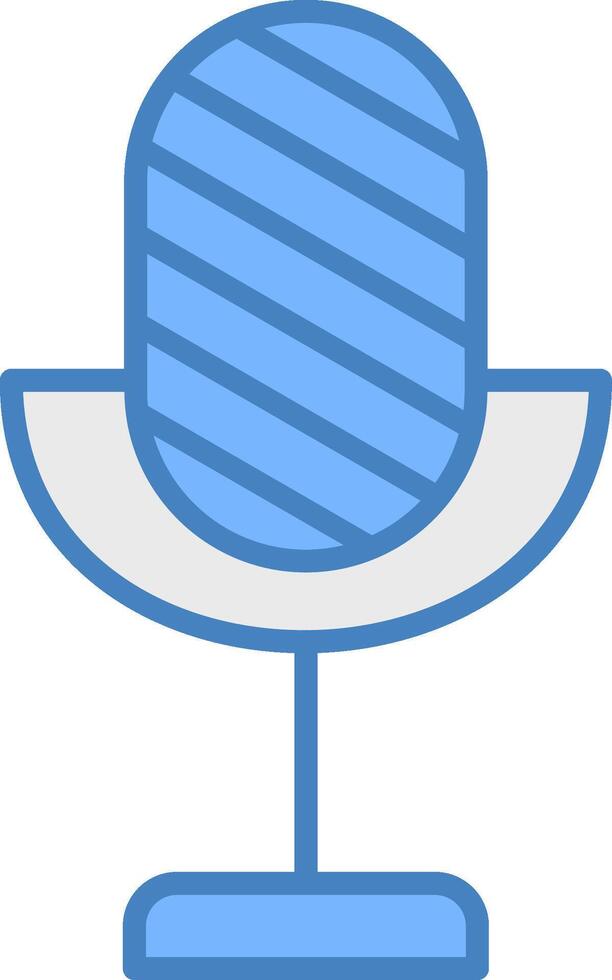 Voice Recorder Line Filled Blue Icon vector