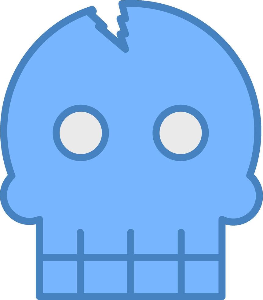 Skull Line Filled Blue Icon vector