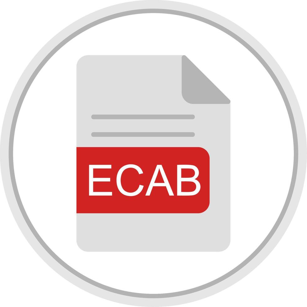 ECAB File Format Flat Circle Icon vector